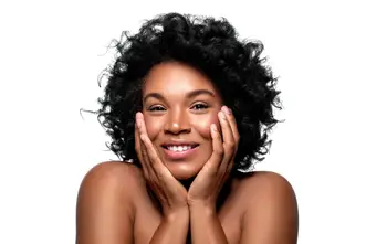 beautiful black woman with spotless skin
