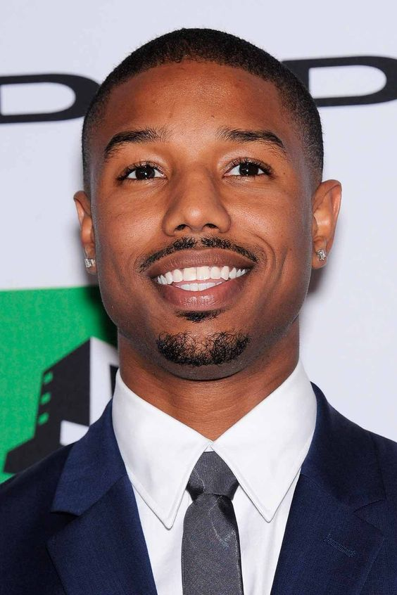Michael B. Jordan spotted pencil mustache style and smile