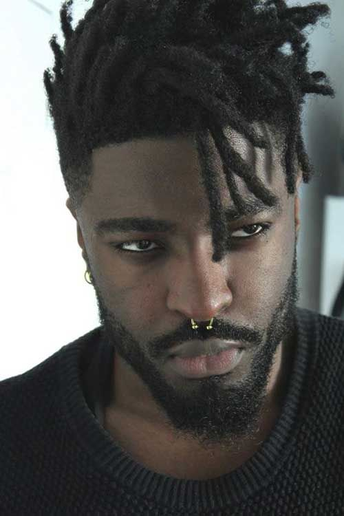Black man with nose ring wearing scary men's hairstyle