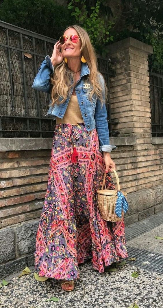 Bohemian clearance denim attire