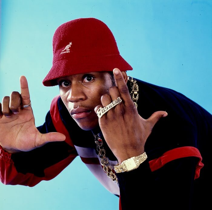LL Cool J Rocking Red Bucket Hat
