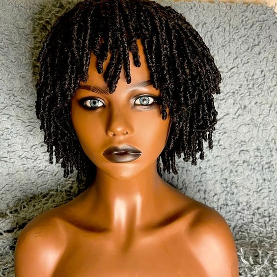 black dreadlocks wig on mannequin