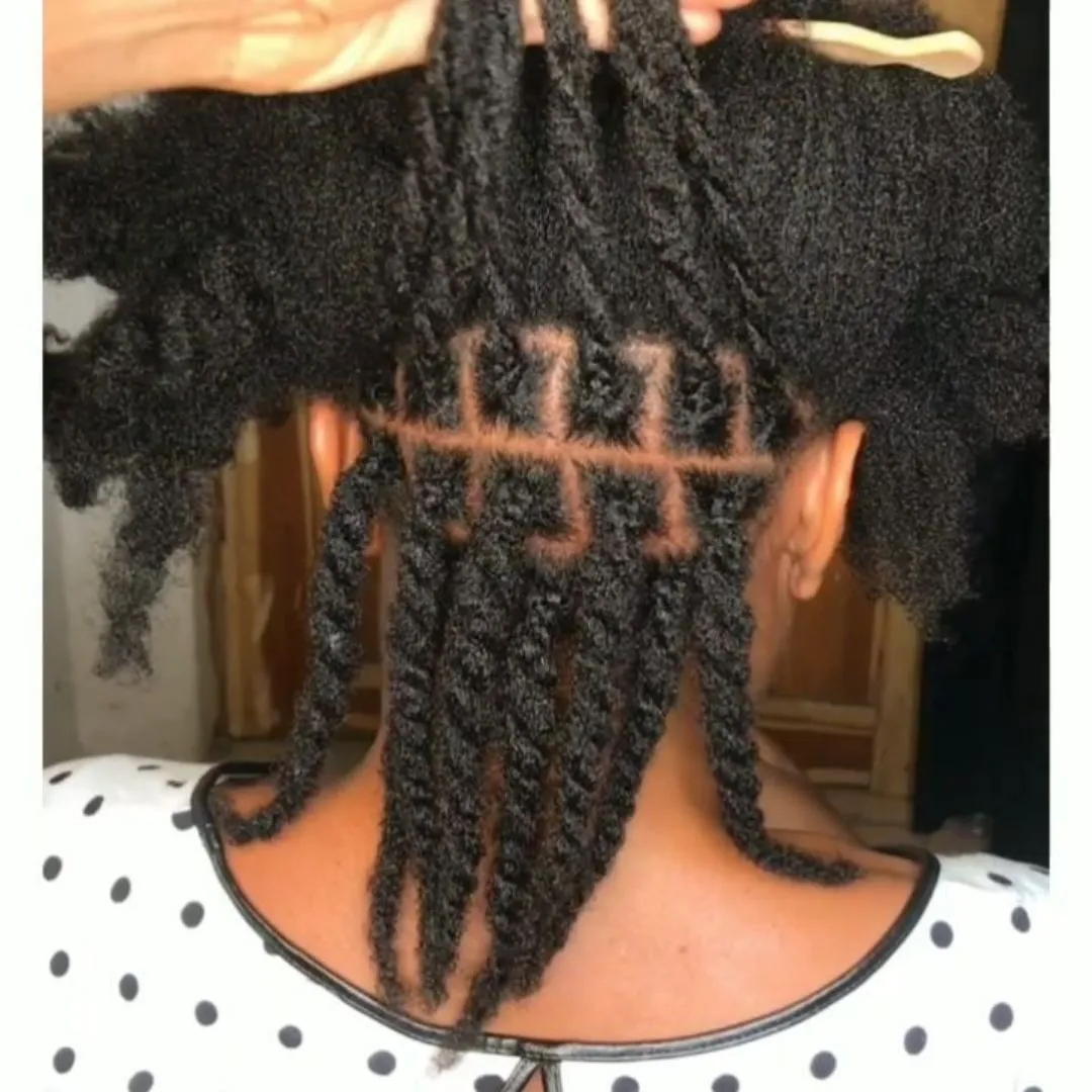 Unfinished twist hairstyle