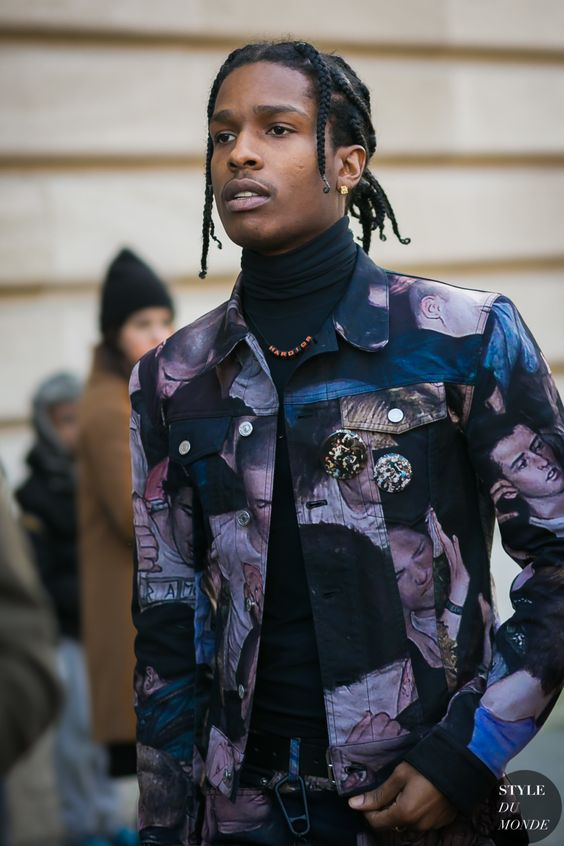 ASAP Rocky in braid hairstyles for men