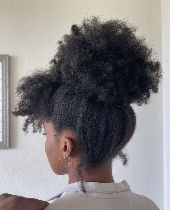Back view of woman's natural hair