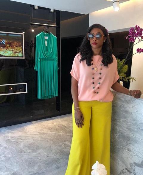 lady in yellow pants